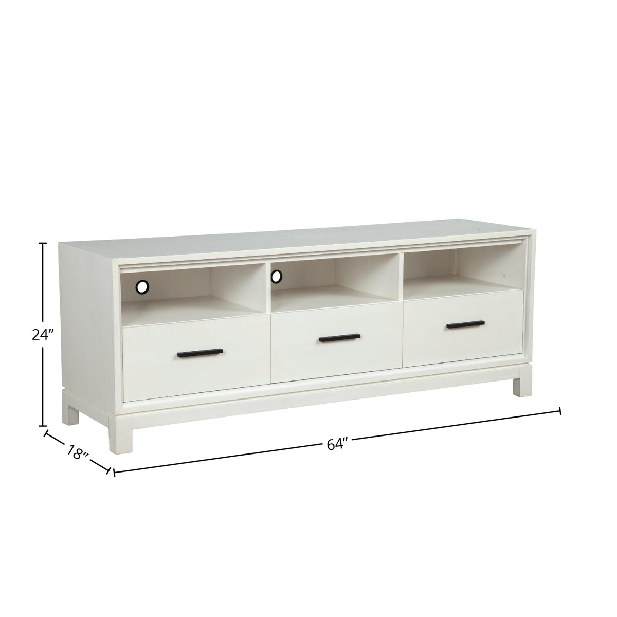 Nova TV Console with Felt-Lined Dovetail Drawers and Bronze Hardware – view 6