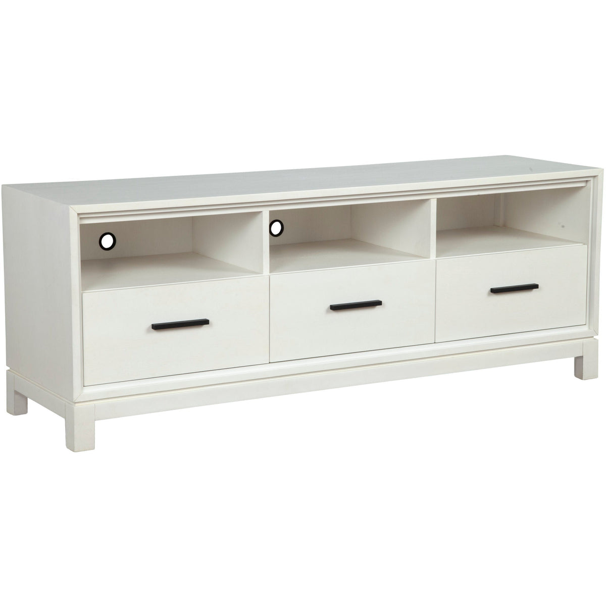 Nova TV Console with Felt-Lined Dovetail Drawers and Bronze Hardware – view 3
