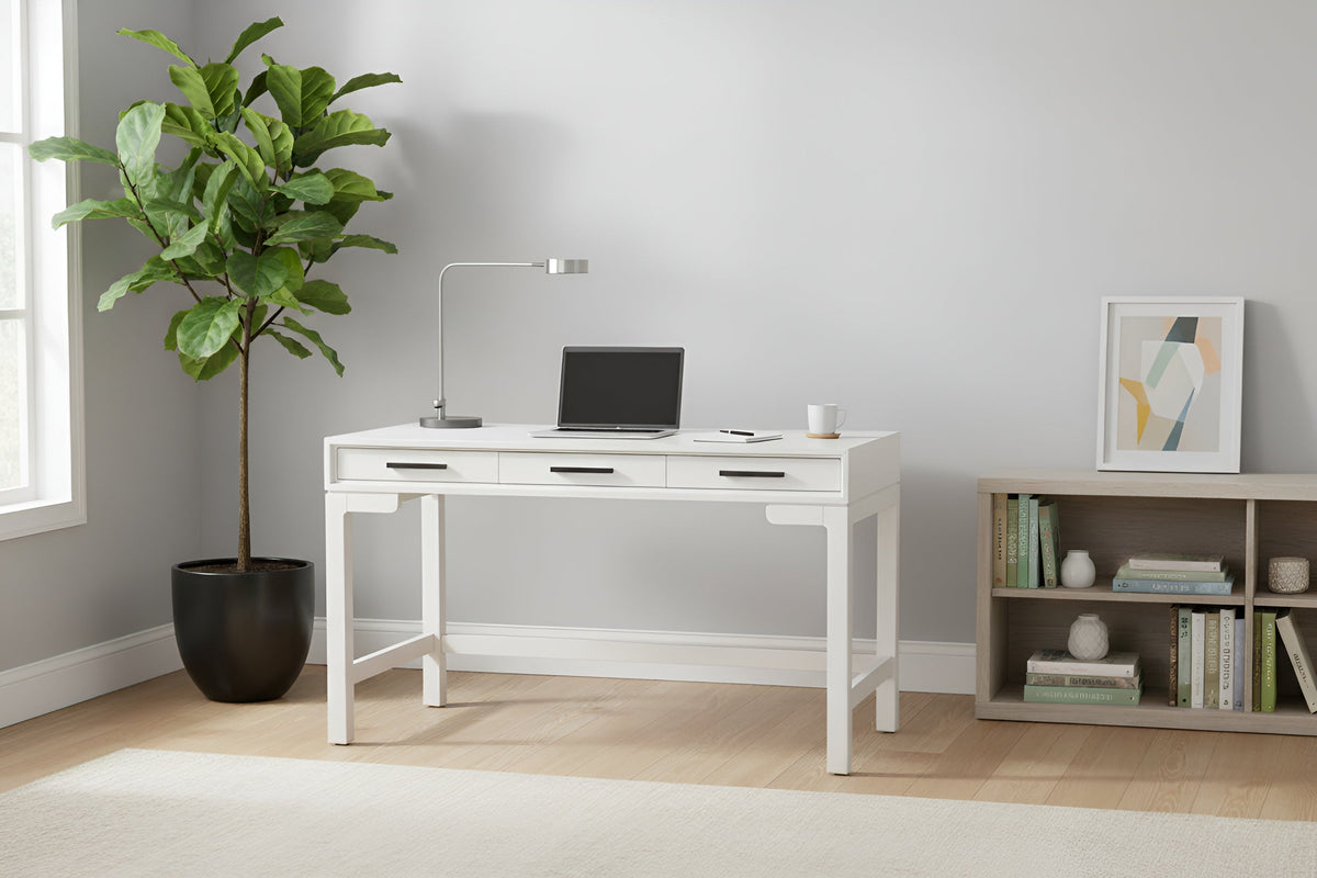Nova Large Desk with 3 Drawers and Bronze Hardware – view 7