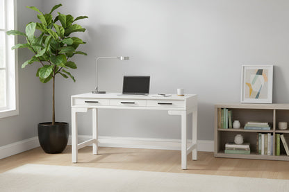 Nova Large Desk with 3 Drawers and Bronze Hardware – view 7