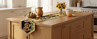 Sunflower Field Scarecrow Autumn Harvest Woven Tapestry Table Runner – view 15