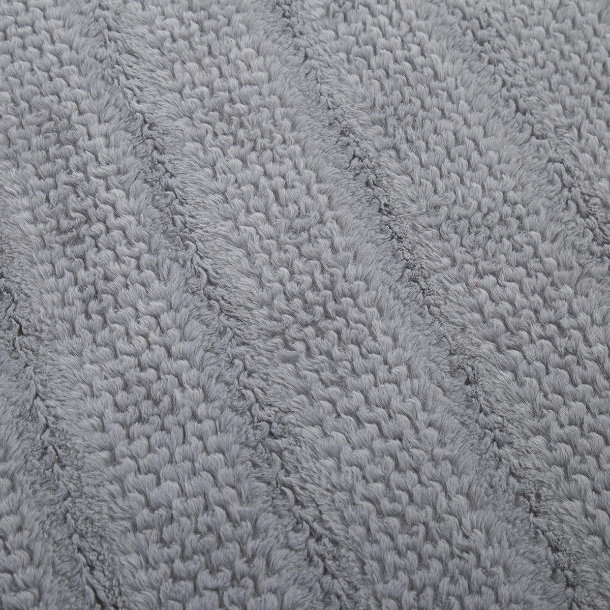 Dark Grey Bubble Textured Faux Fur and Sherpa Throw Blanket – view 5