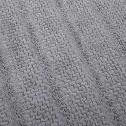 Dark Grey Bubble Textured Faux Fur and Sherpa Throw Blanket – view 5