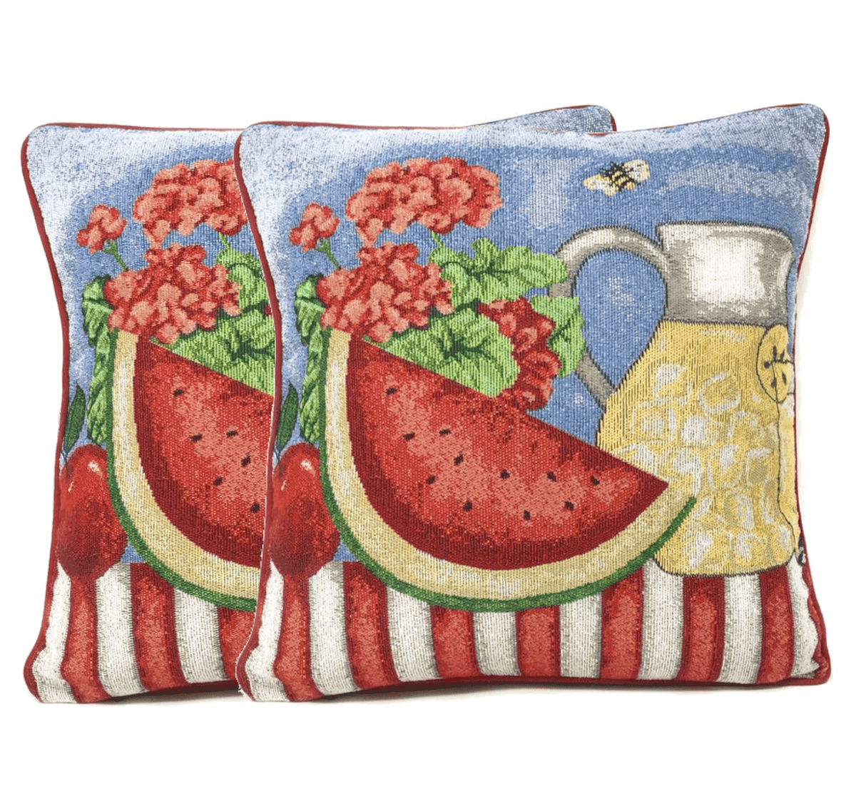 Fruity Drinks Watermelon Lemonade Woven Tapestry Pillow Cover – view 10
