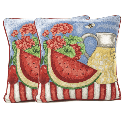 Fruity Drinks Watermelon Lemonade Woven Tapestry Pillow Cover – view 10