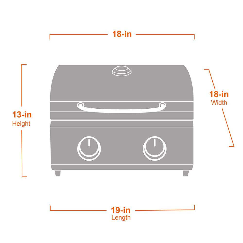 Monument Stainless Steel Portable Tabletop Propane Gas Grill with Two Burners – view 10