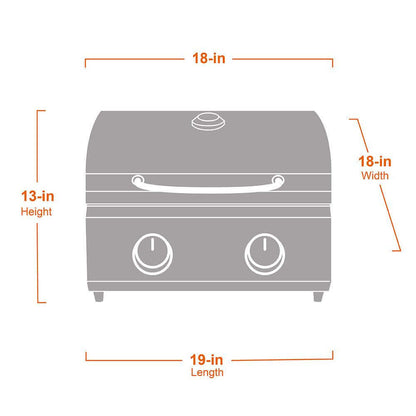 Monument Stainless Steel Portable Tabletop Propane Gas Grill with Two Burners – view 10