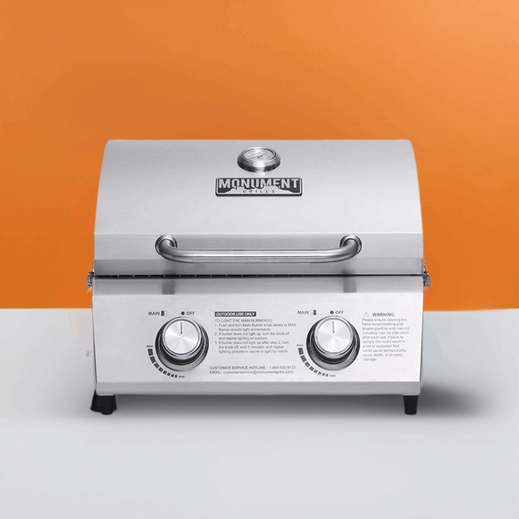 Monument Stainless Steel Portable Tabletop Propane Gas Grill with Two Burners – view 8