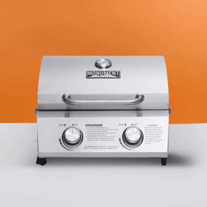 Monument Stainless Steel Portable Tabletop Propane Gas Grill with Two Burners – view 8