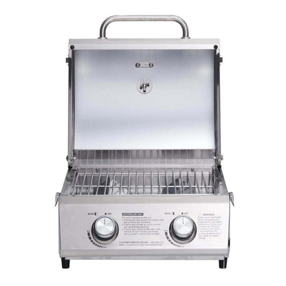 Monument Stainless Steel Portable Tabletop Propane Gas Grill with Two Burners – view 9