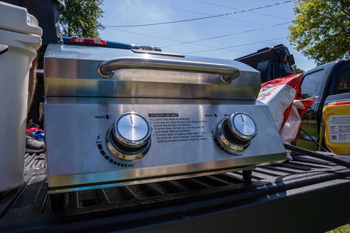 Monument Stainless Steel Portable Tabletop Propane Gas Grill with Two Burners – view 12