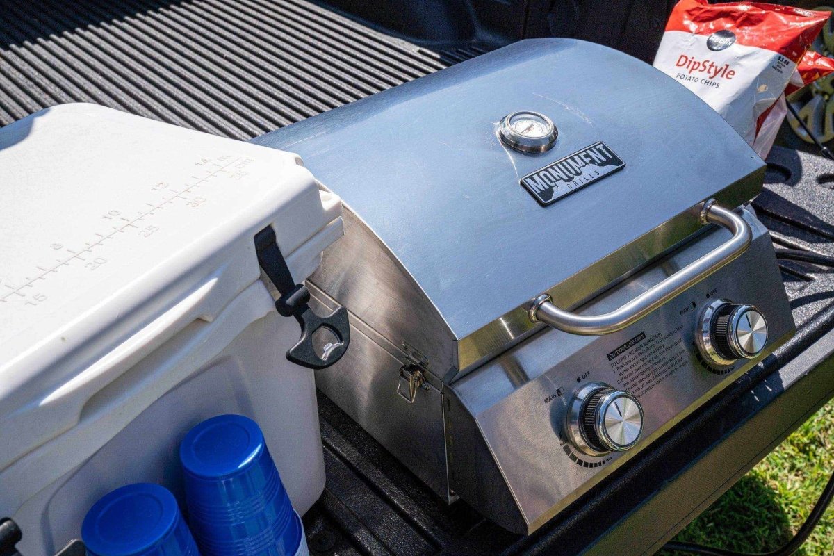 Monument Stainless Steel Portable Tabletop Propane Gas Grill with Two Burners – view 14