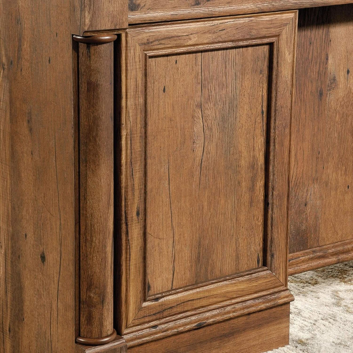 Palladia 65-Inch Executive Desk with Keyboard Drawer, Vintage Oak – view 12