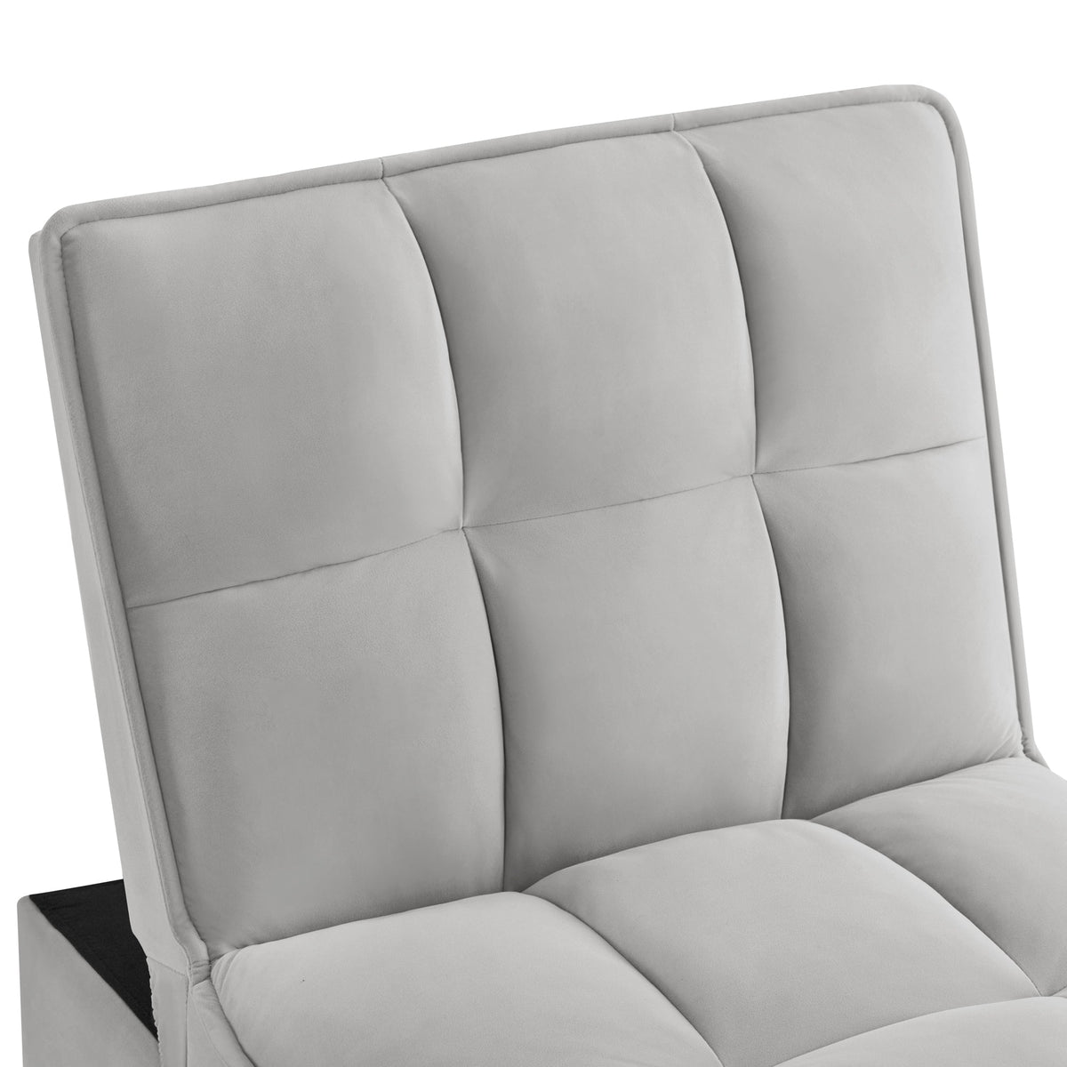 4-in-1 Convertible Gray Velvet Single Sofa Bed with Adjustable Backrest – view 5