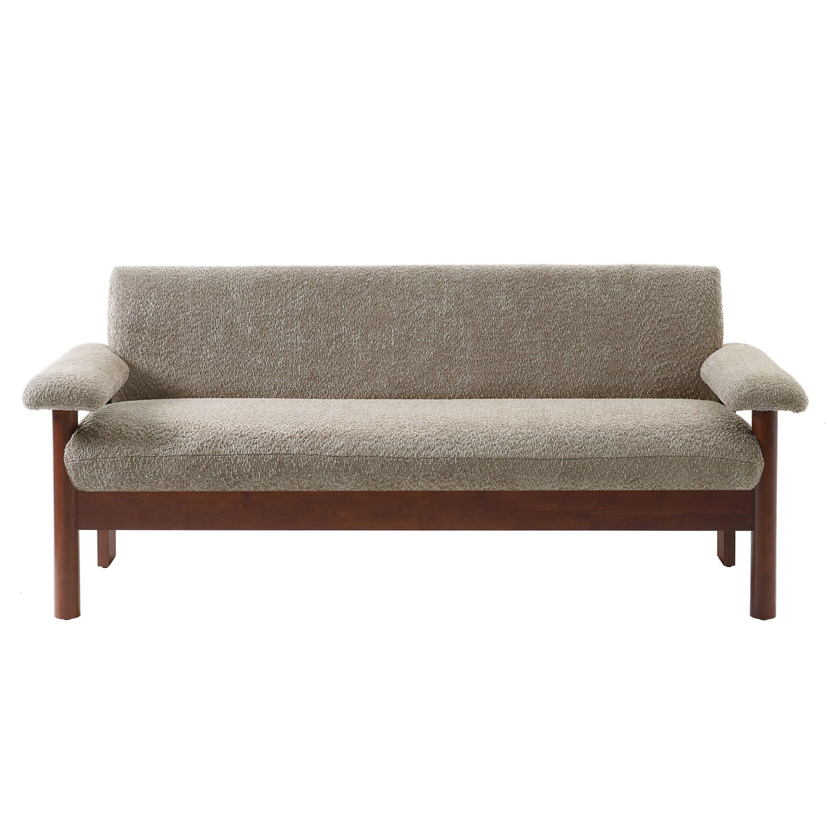 Fabric Loveseat Sofa with Armrest Pillows and Solid Rubberwood Frame – view 3