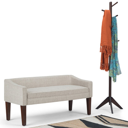 Parris Platinum Upholstered Bench with Solid Wood Frame – view 9