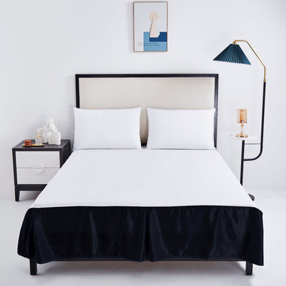 Polyester Satin Black Platform Bed Skirt, 14-Inch Drop