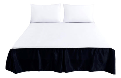 Glam Night Out Black Satin Tailored Platform Bed Skirt, 14" Drop – view 3