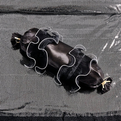 Glam Night Out Silver Sequin Black Organza Ruffle Comforter Set, 6-Piece – view 7