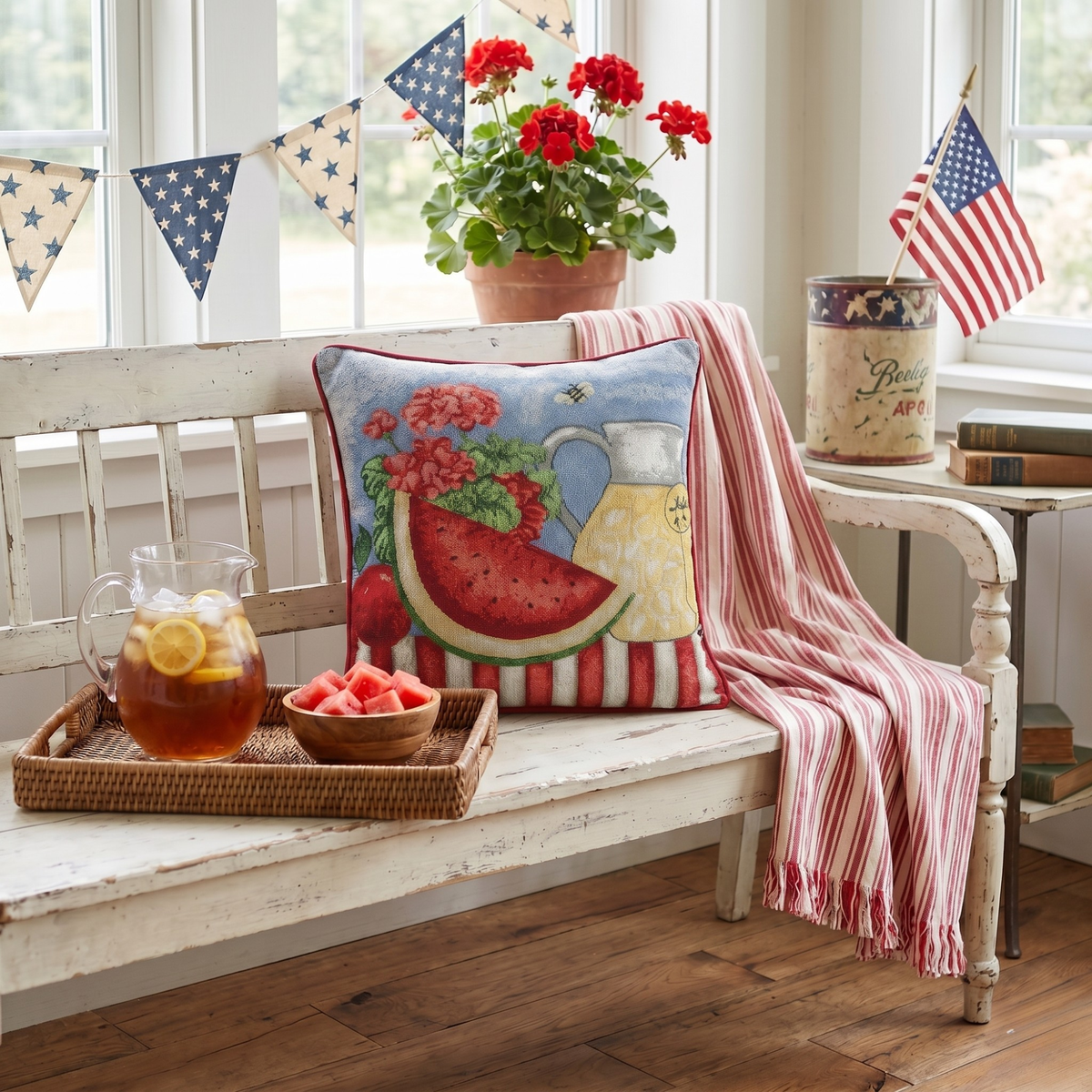 Fruity Drinks Watermelon Lemonade Woven Tapestry Pillow Cover – view 6