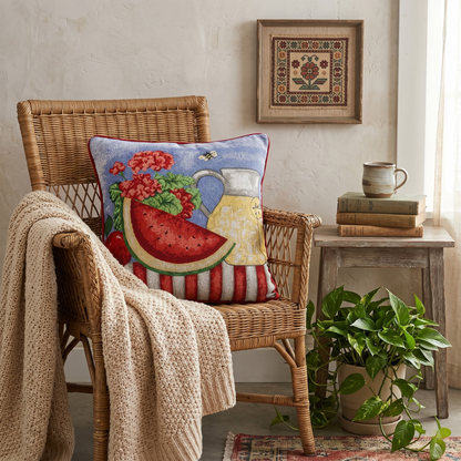 Fruity Drinks Watermelon Lemonade Woven Tapestry Pillow Cover – view 12