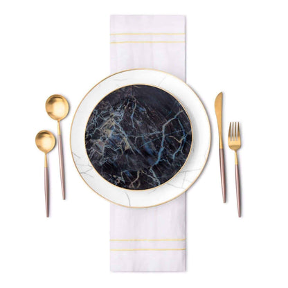 Carrara Marble Fine Bone China Dinnerware Set with Gold Rim, 16 Piece – view 8