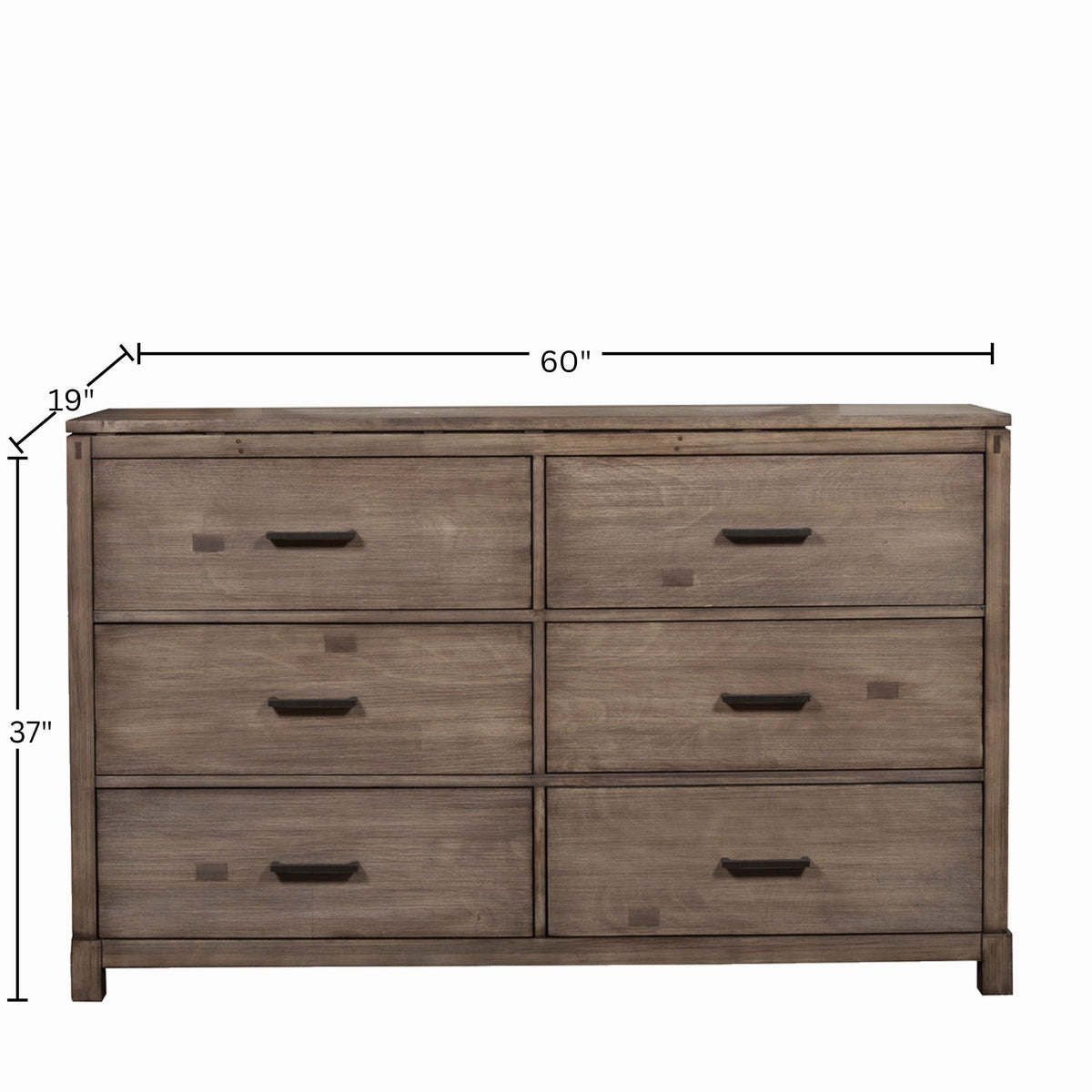 Sydney 6-Drawer Dresser in Weathered Gray, Plantation Mahogany – view 9