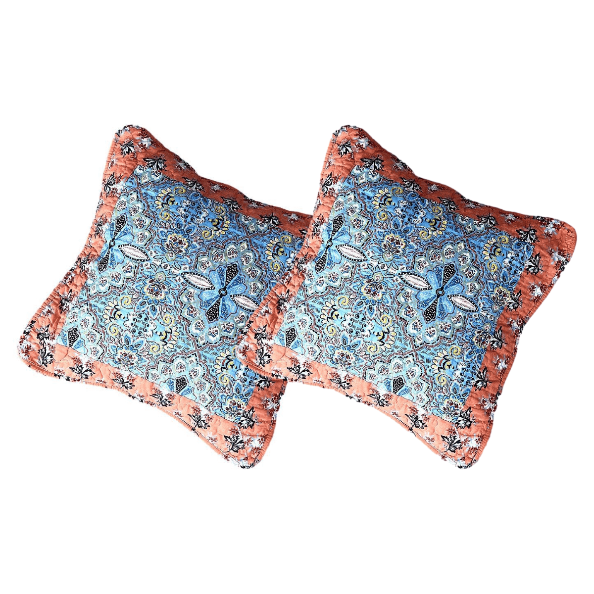 Cotton Patchwork Paisley Floral Cushion Covers, 18 x 18, Set of Two