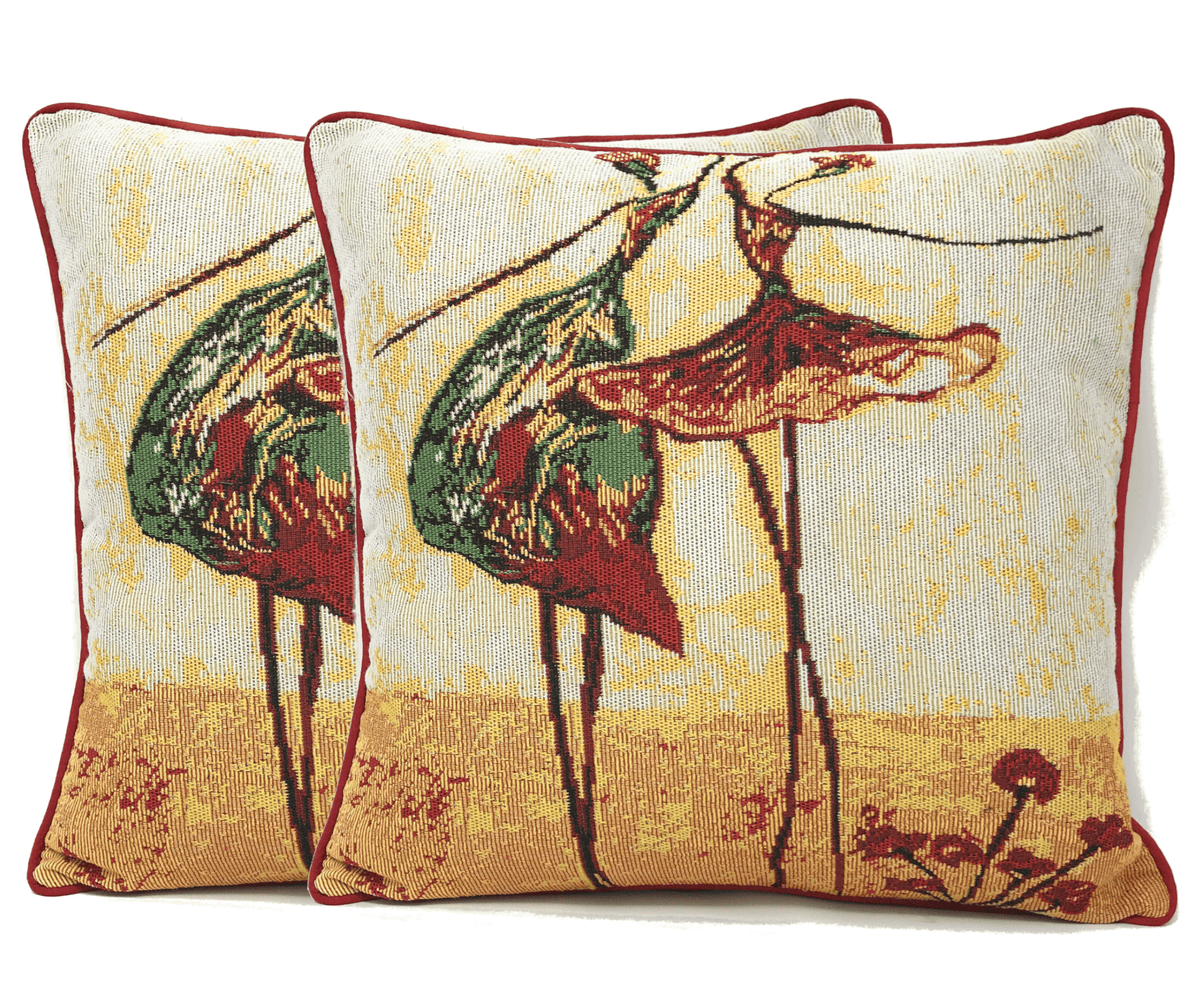 Abstract Ballerina Art Woven Tapestry Throw Pillow Cover, Golden Beige – view 11