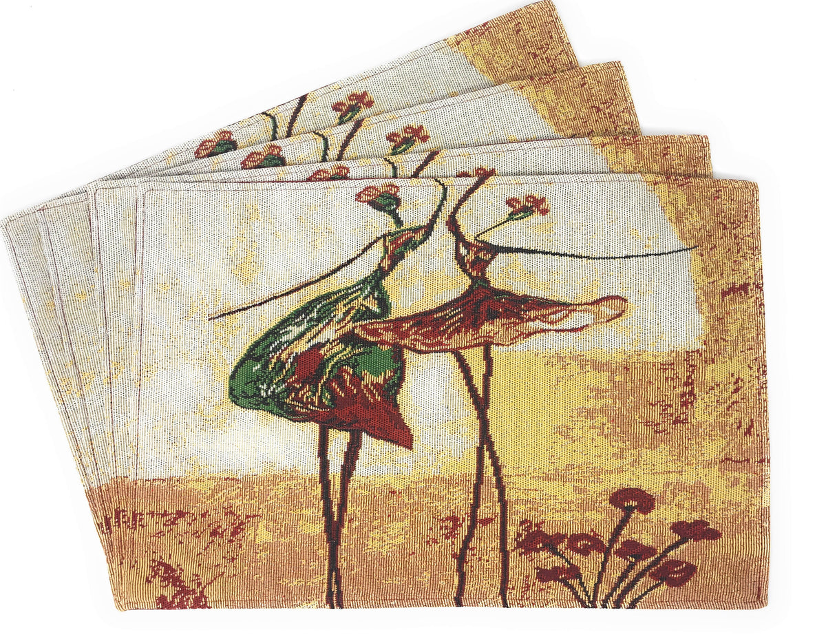 Abstract Ballet Dancers Woven Tapestry Placemat Set – view 3