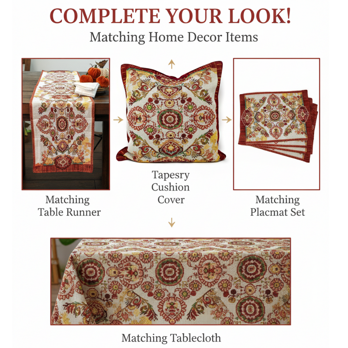 Elegant Burgundy Ornate Paisley Woven Tapestry Throw Pillow Cover – view 8