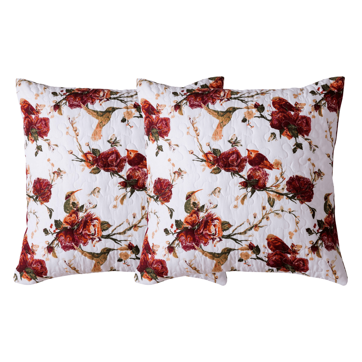 Vintage Floral Hummingbird Microfiber Euro Sham and Cushion Covers – view 3