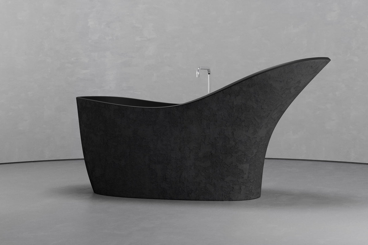 High-Back Slipper Freestanding Concrete Bathtub – Bespoke Collection – view 9
