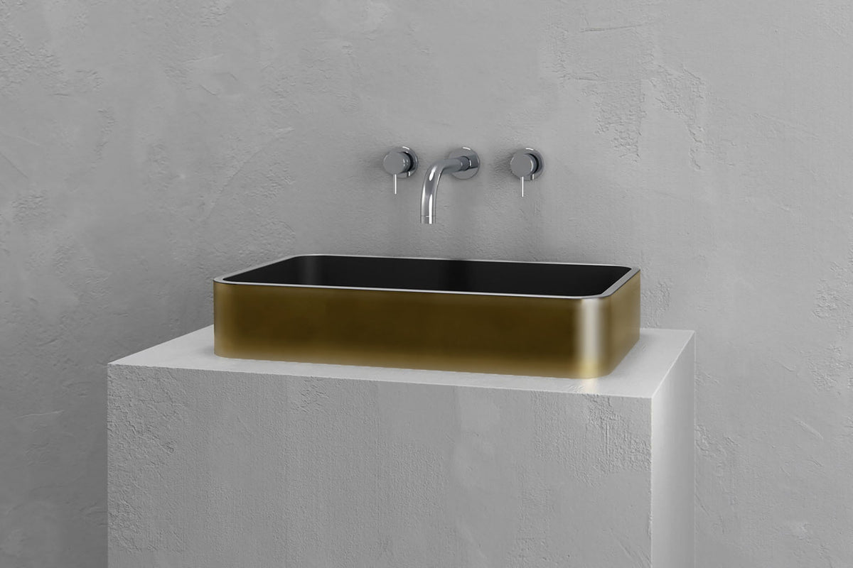 Low-Profile Rectangular Concrete Vessel Sink with Curved Corners – view 20