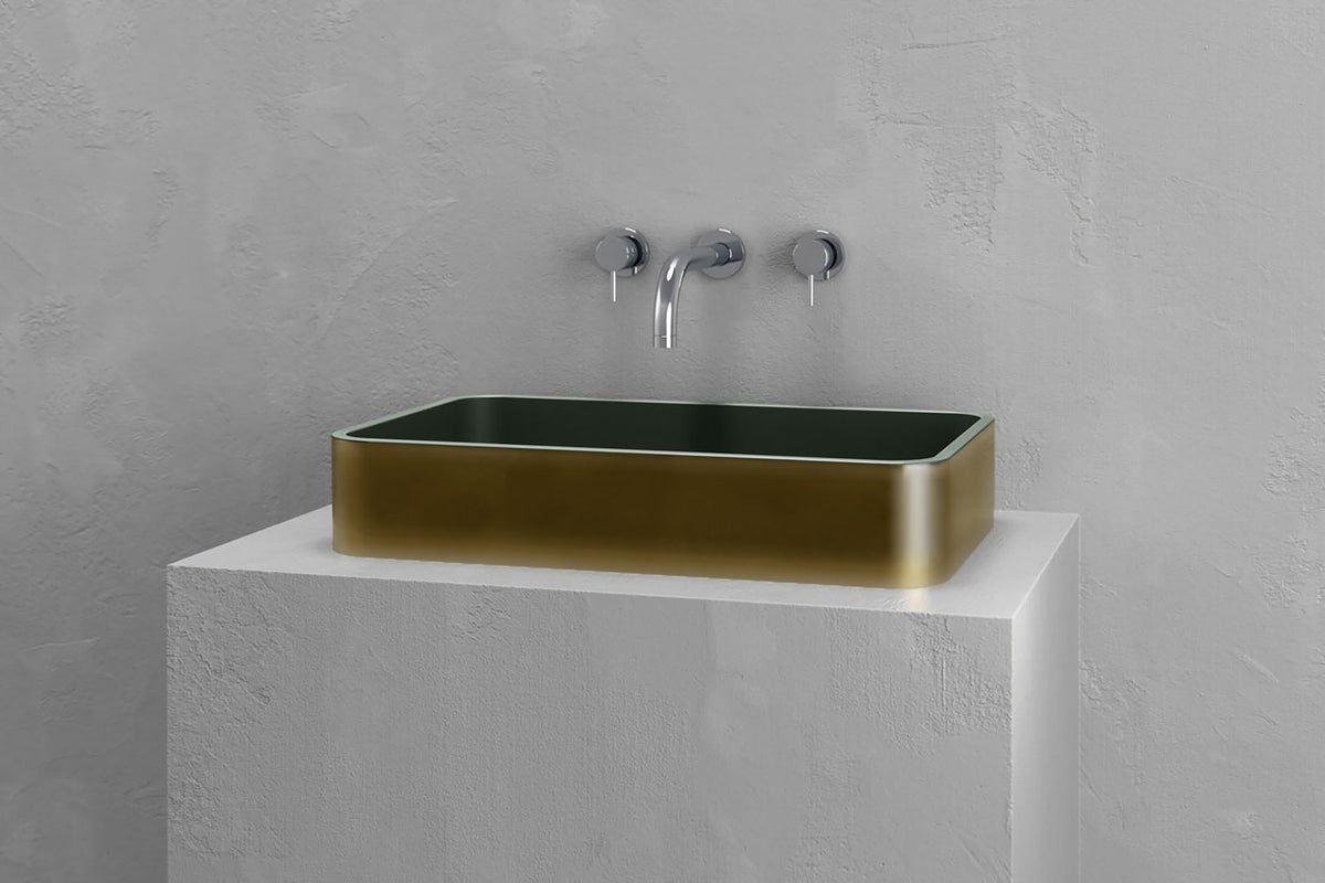 Low-Profile Rectangular Concrete Vessel Sink with Curved Corners – view 21