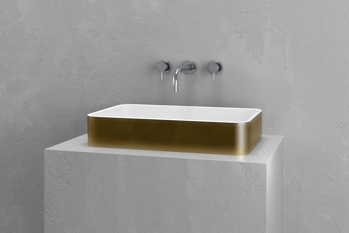 Low-Profile Rectangular Concrete Vessel Sink with Curved Corners – view 19