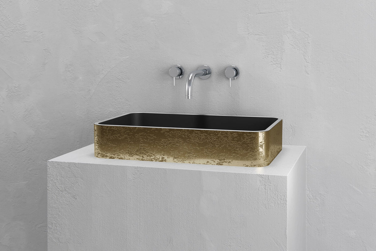 Low-Profile Rectangular Concrete Vessel Sink with Curved Corners – view 4