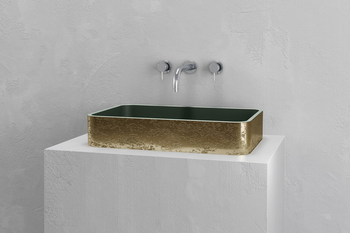 Low-Profile Rectangular Concrete Vessel Sink with Curved Corners – view 5