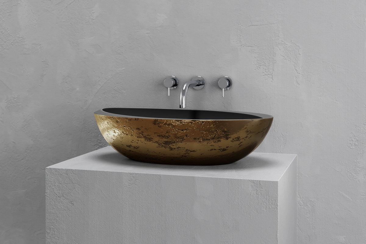 Oval Concrete Vessel Sink with Asymmetric Rim – Bespoke Collection – view 4