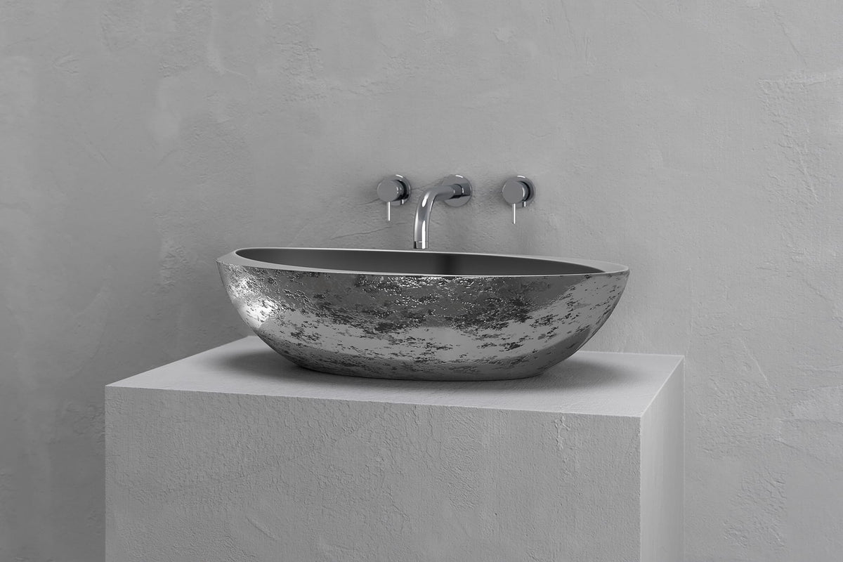 Oval Concrete Vessel Sink with Asymmetric Rim – Bespoke Collection – view 6