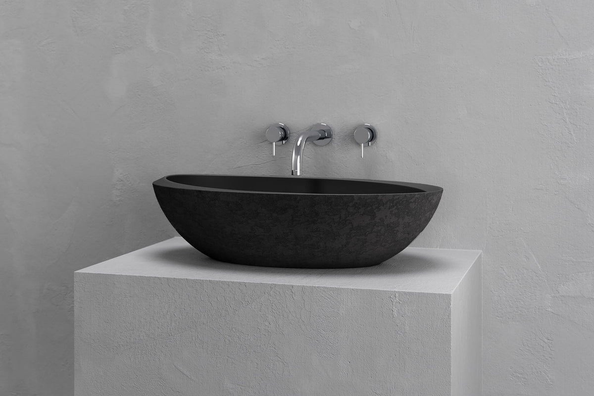 Oval Concrete Vessel Sink with Asymmetric Rim – Bespoke Collection – view 7