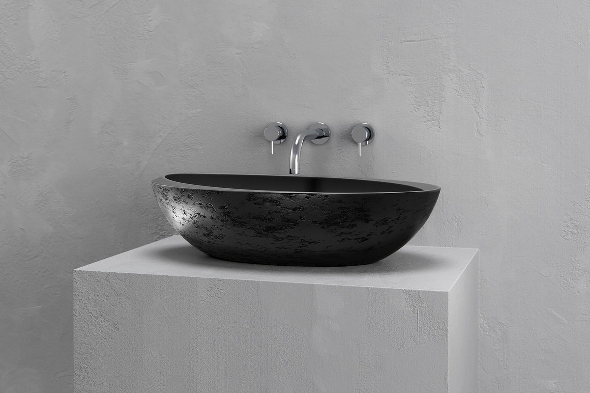 Oval Concrete Vessel Sink with Asymmetric Rim – Bespoke Collection – view 8