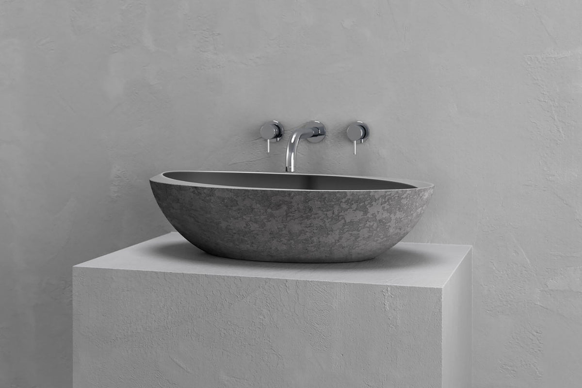 Oval Concrete Vessel Sink with Asymmetric Rim – Bespoke Collection – view 9