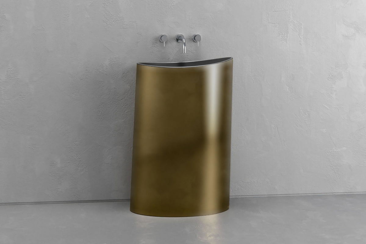 Oval Freestanding Concrete Pedestal Sink – Bespoke Collection – view 17