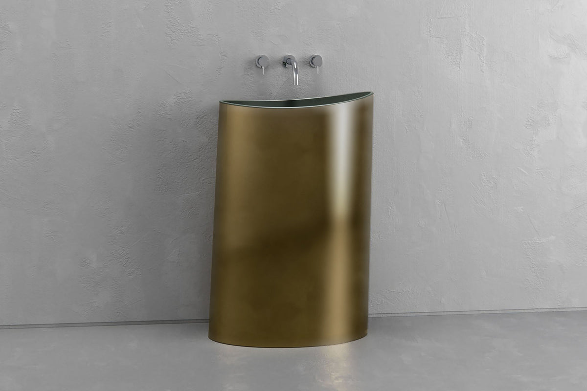 Oval Freestanding Concrete Pedestal Sink – Bespoke Collection – view 18