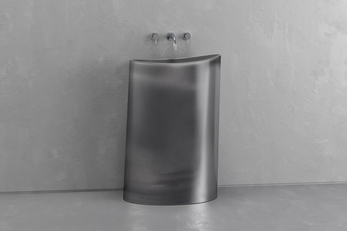 VAST Studio Asymmetrical Concrete & Metal Cylinder Sink