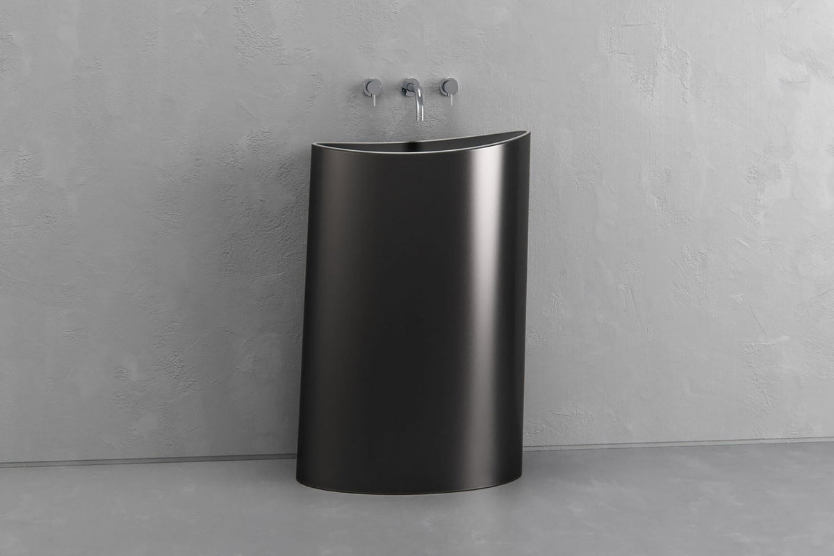 Oval Freestanding Concrete Pedestal Sink – Bespoke Collection – view 2