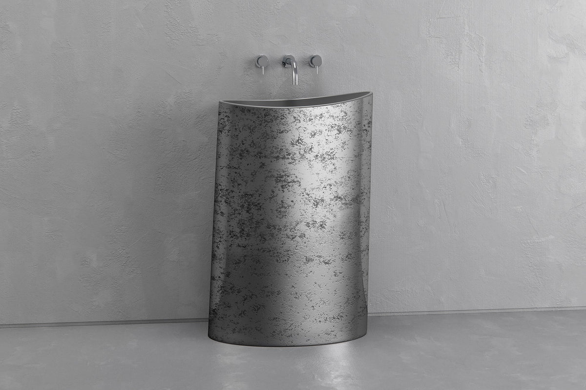 Oval Freestanding Concrete Pedestal Sink – Bespoke Collection – view 6