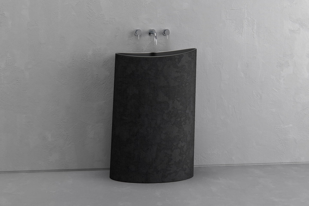 Oval Freestanding Concrete Pedestal Sink – Bespoke Collection – view 7