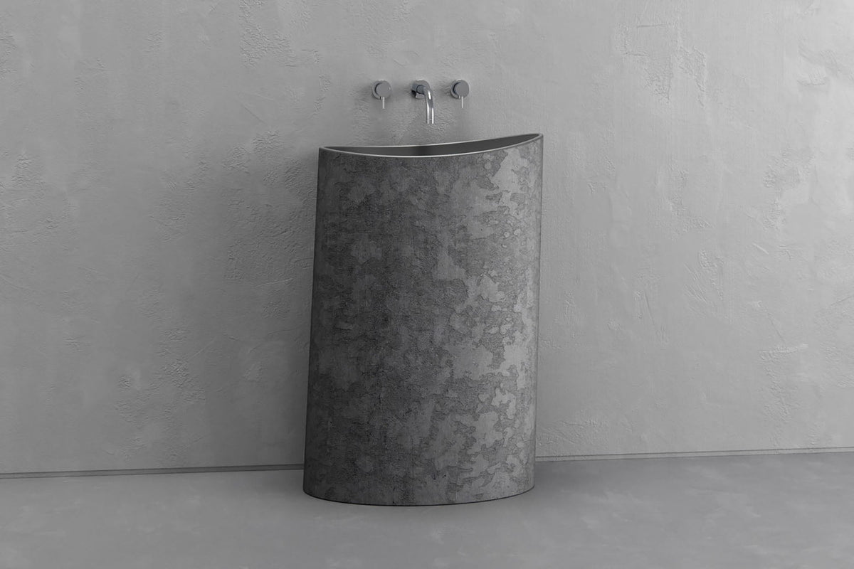 Oval Freestanding Concrete Pedestal Sink – Bespoke Collection – view 9